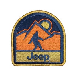 Jeep Sasquatch Scene Logo Embroidered Patch 3.3 inch x 3.5 inch | Heat Seal Patch for Clothes, Backpacks, Hats, Jackets, and Jeans