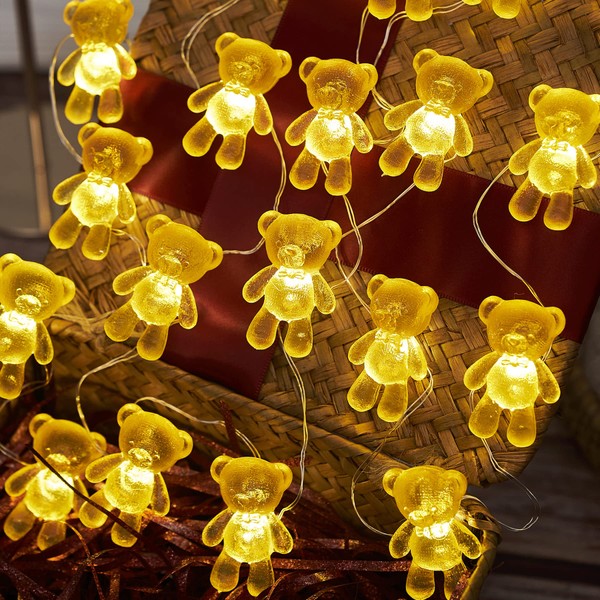 JASHIKA Teddy Bear Kids Party Suppliers Indoor String Lights Banner