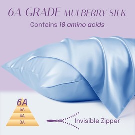 Olesilk, pillow case, 100% silk, cushion cover, hair and skin care, with a zip, 16 Momme, 1 piece