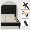 Feonase Full Size Bed Frame with Charging Station, Upholstered Platform