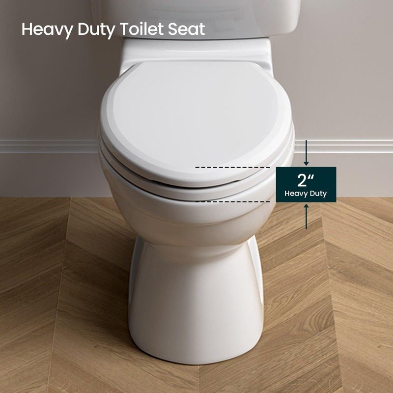 R&T Toilet Seat Round B1099, Heavy-Duty up to 440 lbs,