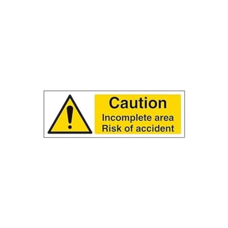 V Safety Caution Incomplete Area Risk Of Accident Warning Sign