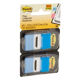 Post-it Flags Value Pack, 50/Dispenser, 12 Dispensers/Pack, 1 in Wide, Blue (680-BE12)