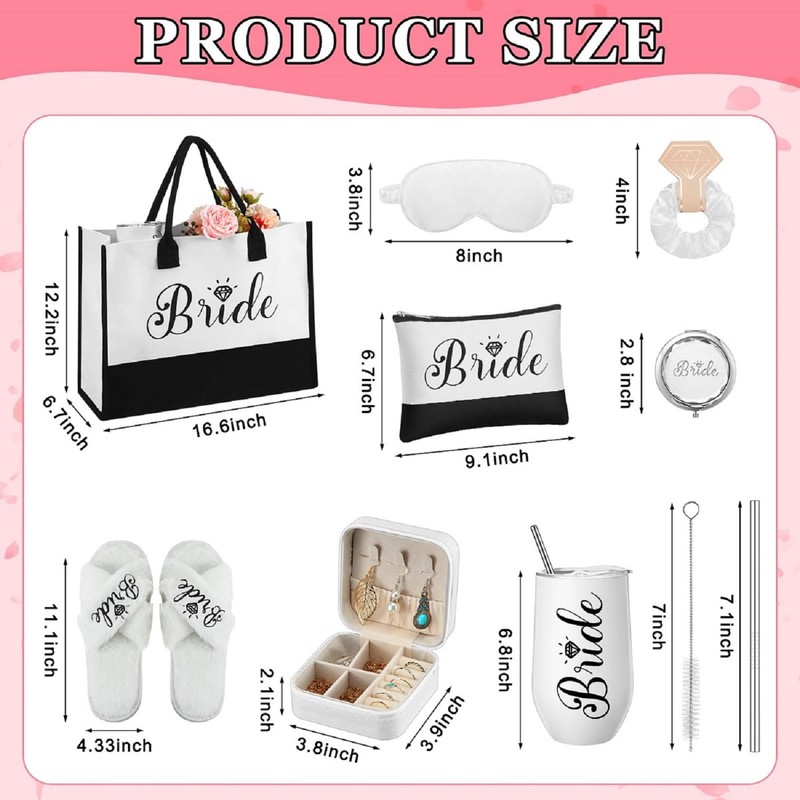 JaGely 9 Pcs Bride Gifts Set Bride Shower Bachelorette Gifts