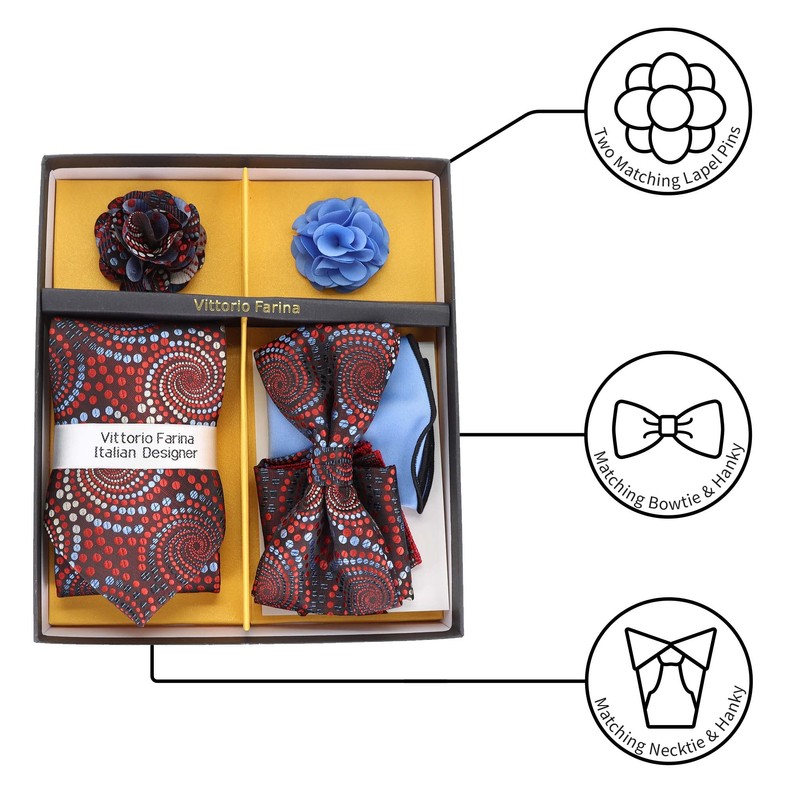 Vittorio Vico Gift Box (Necktie, Bow Tie, Pocket Squares and