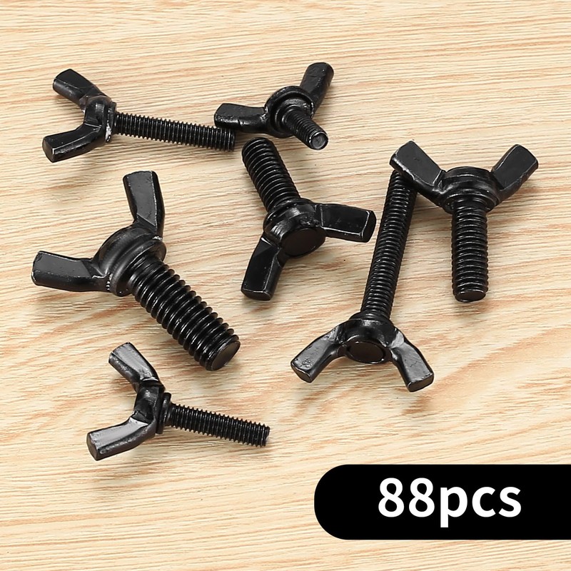 Wing Nuts Assortment Kit, Stainless Steel Wingnuts, Butterfly Nuts Wing