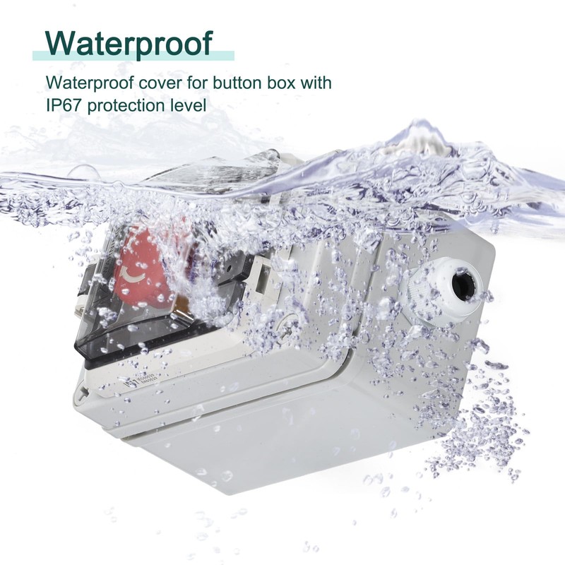 sourcing map IP67 Push Button Box ABS E Stop Button