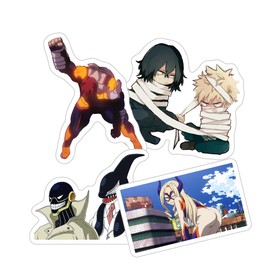 MHA Enji Todoroki Endeavor Gang Orca Shota Aizawa Pack 4Pcs MHA Sticker for Water Bottles, Phone, Laptop, Skateboard, Car