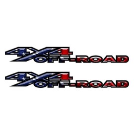 2 x American Flag 4x4 3D Off-Road Truck Bed Vinyl Decals Fits Dodge Ram 1500 2500 3500