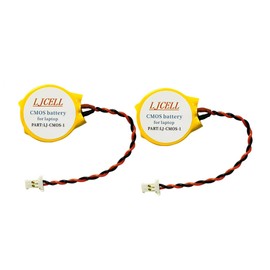 LJCELL 2pcs CMOS Battery for Dell Alienware Alpha R1 Steam Machine i5 i7 Desktop,Fix Yellow Light BIOS RTC CR2032 Battery with 2 Wire Cable and Connector
