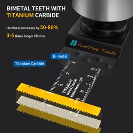 SUZEYEN Titanium Oscillating Multi-Tool Blades, Extra-Long Reach (3-Pack) – Premium, Durable Blades for Cutting Metal, Nails, Screws, Wood & Plastic