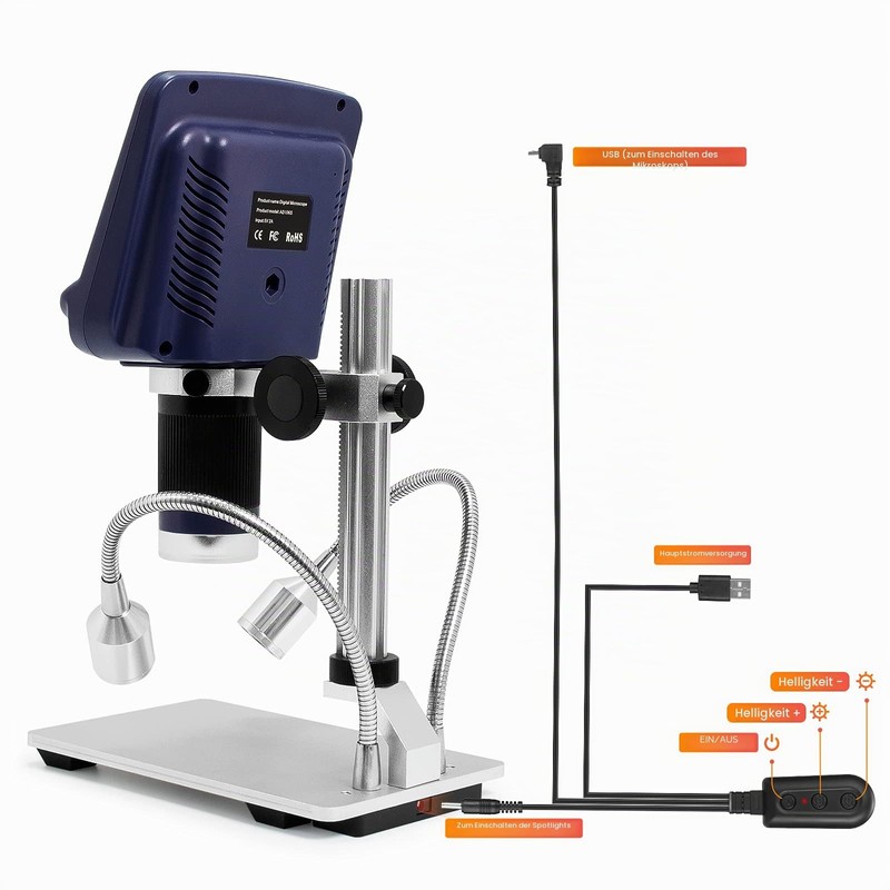 Andonstar AD106S Digital USB Microscope 4.3" Screen Microscope for Soldering/PCB/Watch/Phone