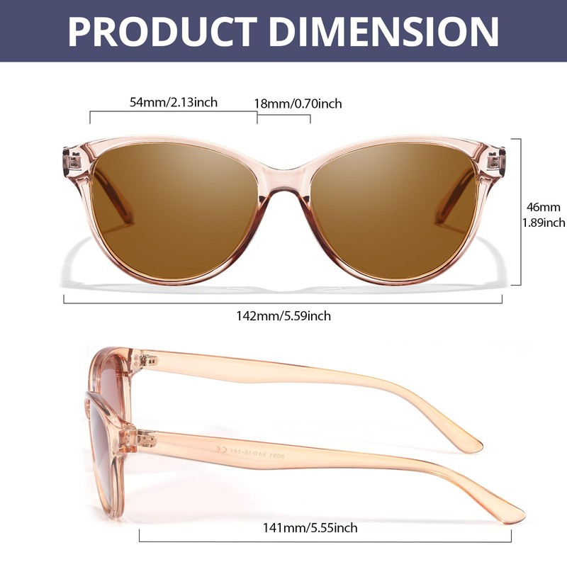 SIPHEW Women's Polarised Classic Sunglasses with UV400 Protection for Women,