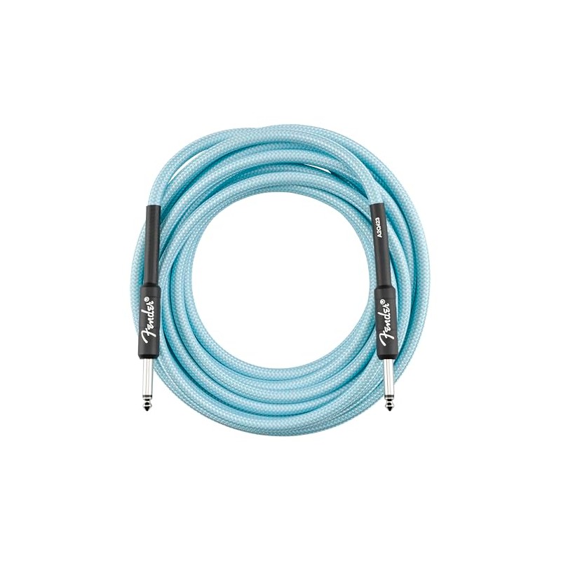 Fender Professional Series Tweed Instrument Cable, 15', Daphne Blue