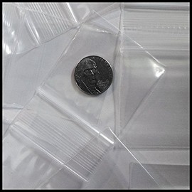 Small Plastic Recloseable Bags 100 2020 Color Apple Mini Ziplock Baggie Colored Mix 2" X 2" (Clear)