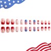 24Pcs Independence Press on Nails Almond Medium Square 4th of