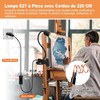 E27 Clamp Lamp, 2 Pack Bedside Lamp, E27 Socket with