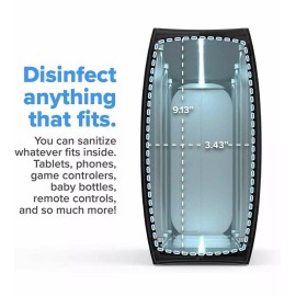 HomeSoap Large Capacity UV Sanitizer & Charger- Black