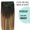 VINBAO Clip-In Real Hair Extensions, Balayage Hair Extensions, Remy Real