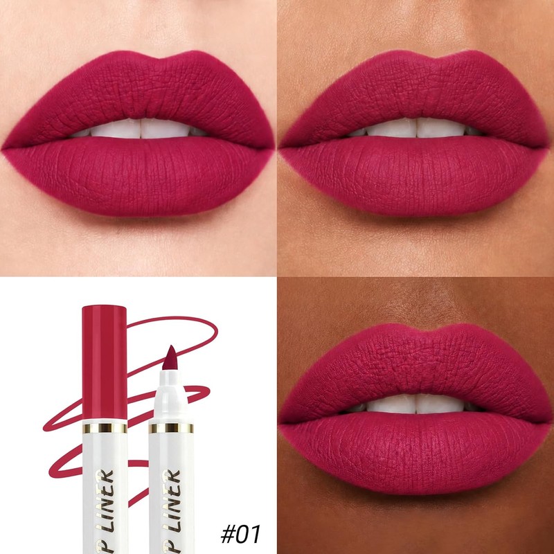 Erinde Lápiz Delineador de Labios Líquido, Resistente al Agua,#E01