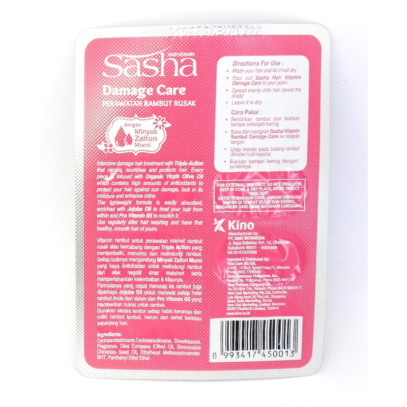 Sasha Sasha Hair Vitamin Damage Care, 6 Blister (@ 6