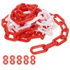 PATIKIL Red/White Plastic Chain, 10 ft 8mm Safety Barrier Chain