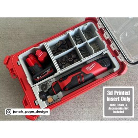 Jonah Pope Design M12 Brushless Rotary Dremel Tool Insert For Milwaukee Packout (Insert Only) - Blue