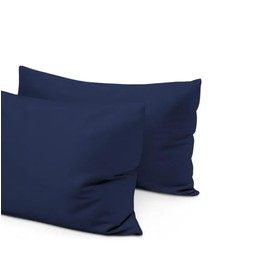 COTTON STICH Small Pillowcase 14x20 Zipper Set of 2 PC Travel Pillowcase 600 TC 100% Pure Egyptian Cotton Decorative Hotel Quality Mini Throw Pillow Insert (Navy Blue Solid, Toddler 14x20 Zipper)