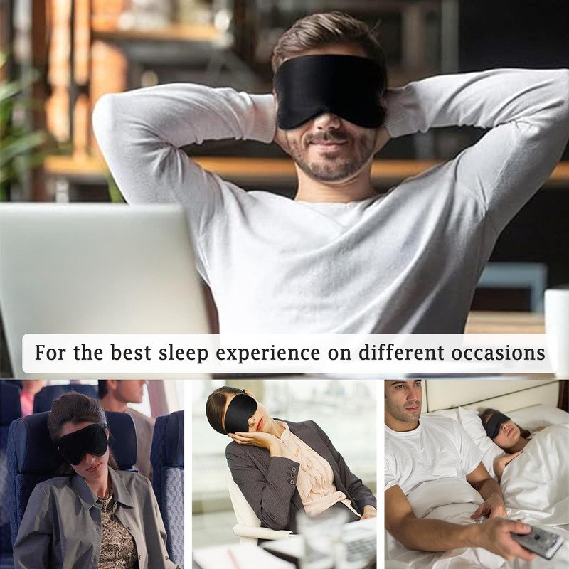 2 Pack Sleep Mask, 100% Blackout & Zero Pressure, Luoqun88