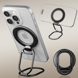 MINDSKY Magnetic Phone Ring Stand Compatible with Mag-Safe Phone Grip Removable Phone Ring Holder Finger Kickstand, All Aluminum Alloy Phone Grip Ring【Work for All Phones】