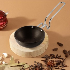 Vinod Pearl Hard Anodised Tadka Pan - | 3.25mm Thickness | Natural Stick Resistant | Metal Spoon Friendly | Balance Design Handle | - Large Black