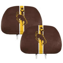 FANMATS 62082 Wyoming Cowboys Printed Head Rest Cover Set - 2 Pieces