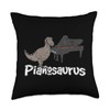 Pianosaurus Dinosaur Music Lover Piano Players Funny Pianist Throw Pillow