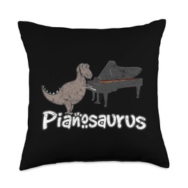 Pianosaurus Dinosaur Music Lover Piano Players Funny Pianist Throw Pillow