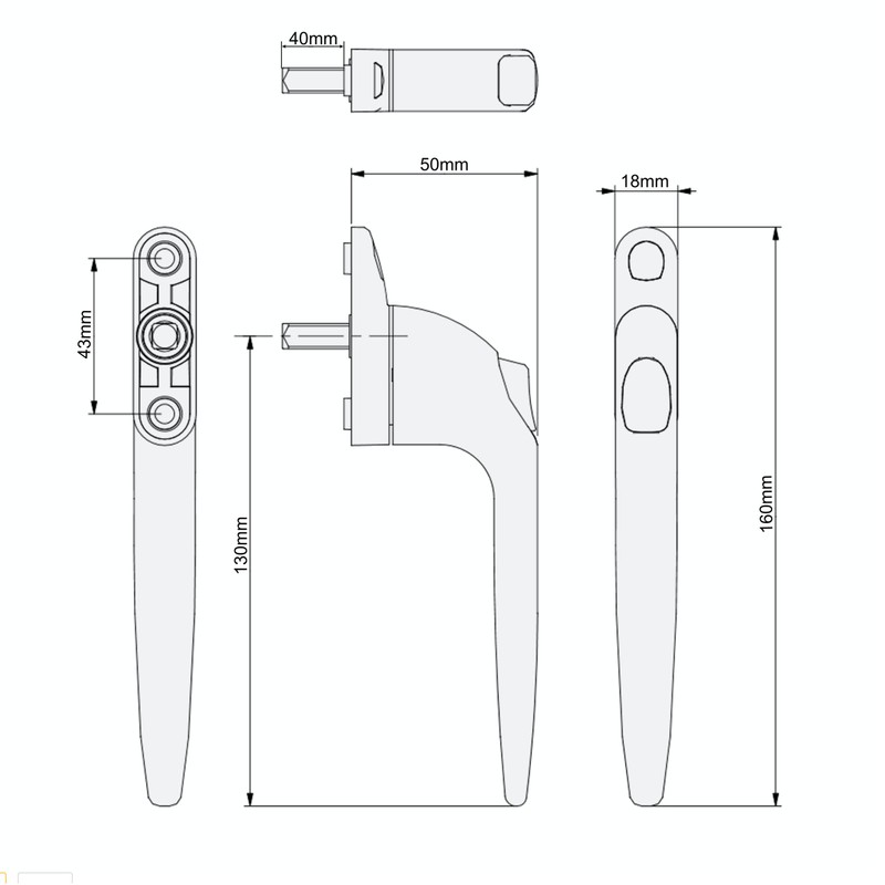 Yale YES-WH5PK Essentials Window Handle 5 Pack - White