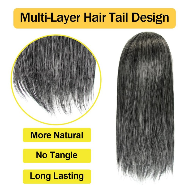 Drawstring Ponytail, 12 Inch, Salt n Pepper, Clip Fake Wig