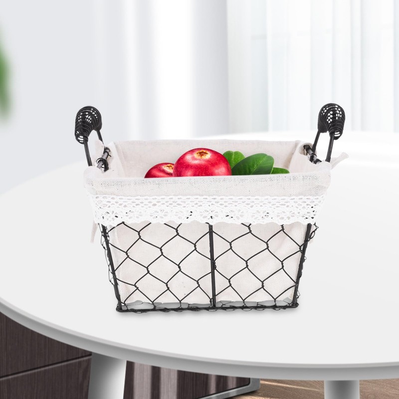 TOVINANNA Bread Serving Basket Liner Iron Wire Storage Basket for