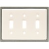 Liberty Hardware 64156 Ceramic Insert Triple Switch Wall Plate, Bisque