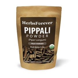 HerbsForever Pippali Powder – Premium Organic Piper Lignum – Non-GMO, Vegan, Gluten-Free, Ayurvedic Herb for General Wellness and Cooking – 100% Natural Ingredients – 230g