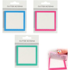 Sparkle Sticky Notes - Paquete de 3 notas con purpurina, bloc de notas transparentes con purpurina, almohadillas para orejas autoadhesivas para notas, translúcidas y transparentes, pequeña lista de