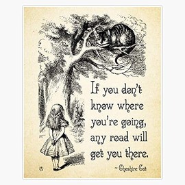 Alice In Wonderland Quote - Any Road - Cheshire Cat Quote - 0106 Waterproof Vinyl Window Bumper Sticker Decal 5"
