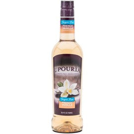 Upouria Sugar Free French Vanilla Coffee Syrup Flavoring, 100% Vegan, Gluten-Free, 750 mL Bottle (Pack of 2) with 1 Coffee Syrup Pump