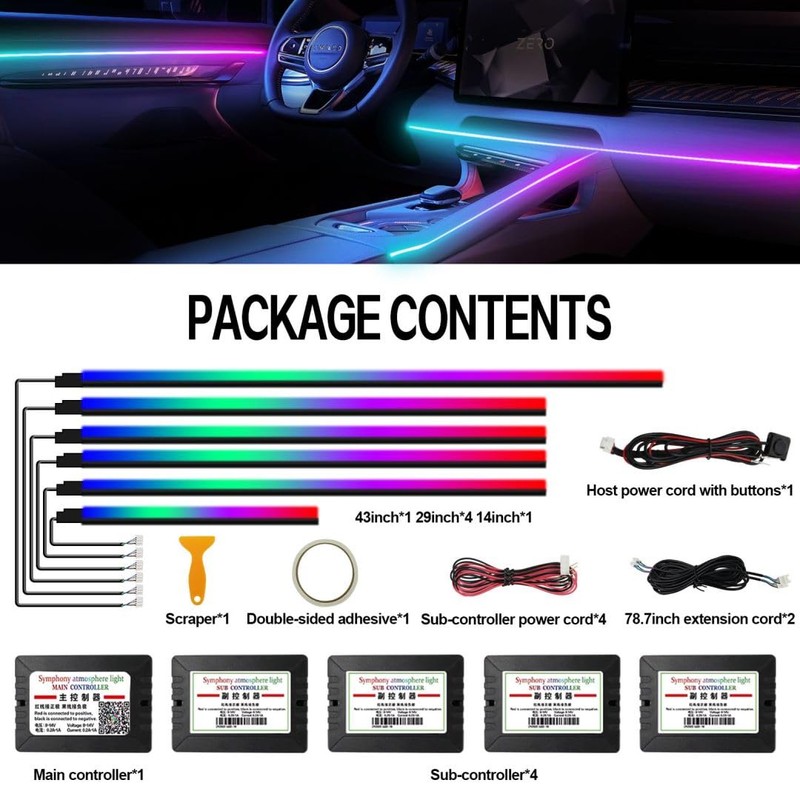 Dreamcolor Acrylic Interior Car Lights, WEBUPAR Car Accessories 6 in
