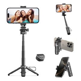 Retractable Tripod for Cell Phone, Portable Selfie Stick Travel Phone Tripod with Remote Phone Holder Stand, Sturdy & Stable Adjustable Multi-Angle Shot Selfie Stick for Video Recording