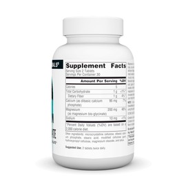 Source Naturals Magnesium Bis-Glycinate, Superior Bioavailable Chelate*, Chelated for Increased Absorption, 200 mg per Serving - 60 Tablets