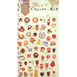 Daisyland Coffee Art Scrapbooking Sticker Sheet ~ KAWAII!!
