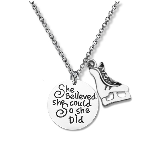 Sportybella Figure Skating Necklace, She Believed She Could So She