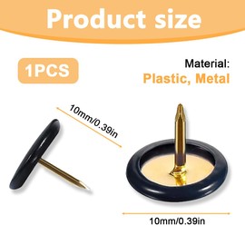 SGERUFZ 100 Supertool Reißzwecken, Pinnnadeln, Kartennadeln, mit Kunststoffköpfen und Stahlpunkten, für Korktafel, dekorative Pinnwand, Bürokarte (10 x 10 mm) (Schwarz)