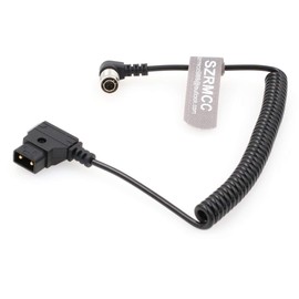 SZRMCC Hirose 4 Pin Male Right Angle to D-Tap Anton-Bauer Video Coiled Power Cable for Zoom F4 F8 Sound Devices 688 644 633 PIX 240 Recorder