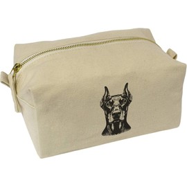 'Doberman Dog Portrait' Canvas Wash Bag/Makeup Case (CS00040534)